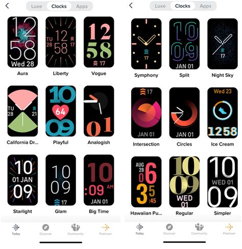 fitbit luxe clock faces custom.